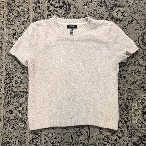 Aqua Soft Knit Short Sleeve Top in Cream